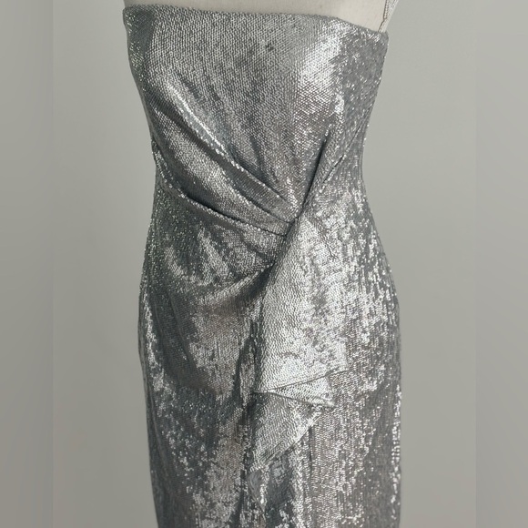 Rachel Zoe Shimmering Silver Strapless Dress - Picture 4 of 13